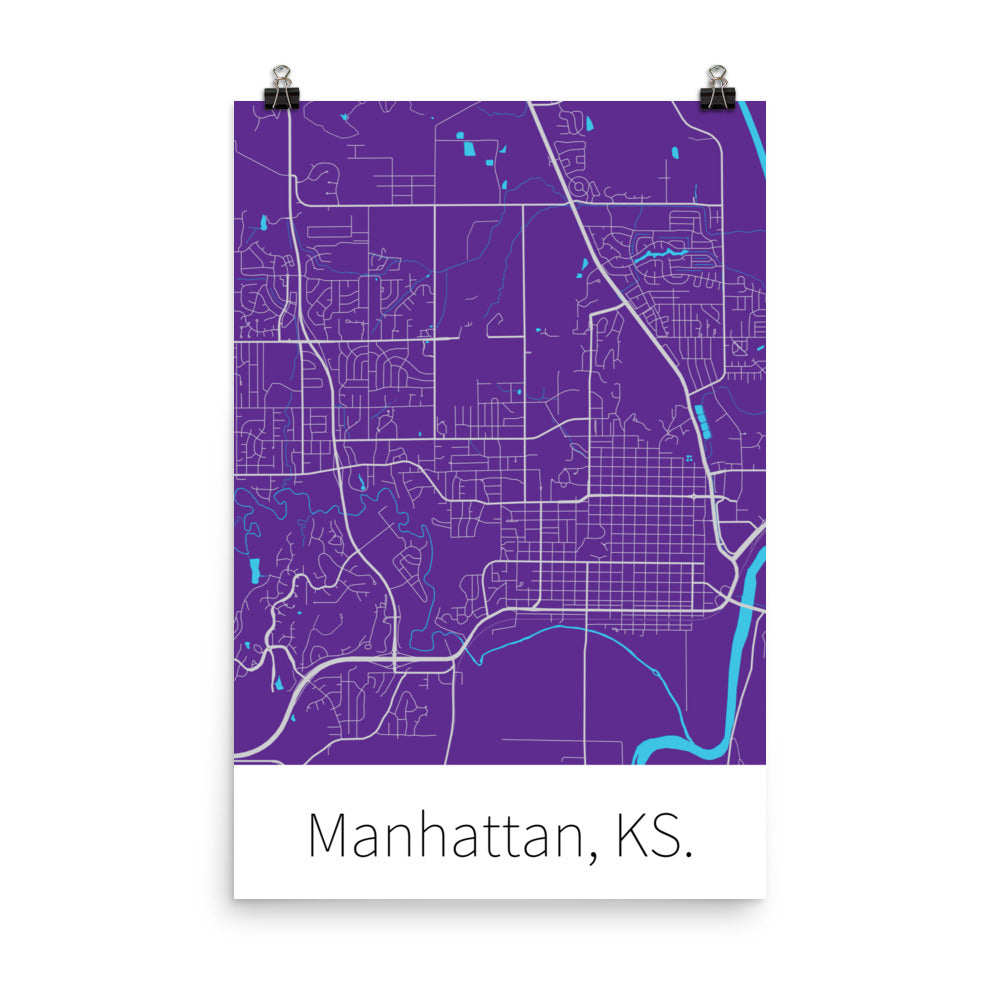 Manhattan, KS. - Purple & Light Gray