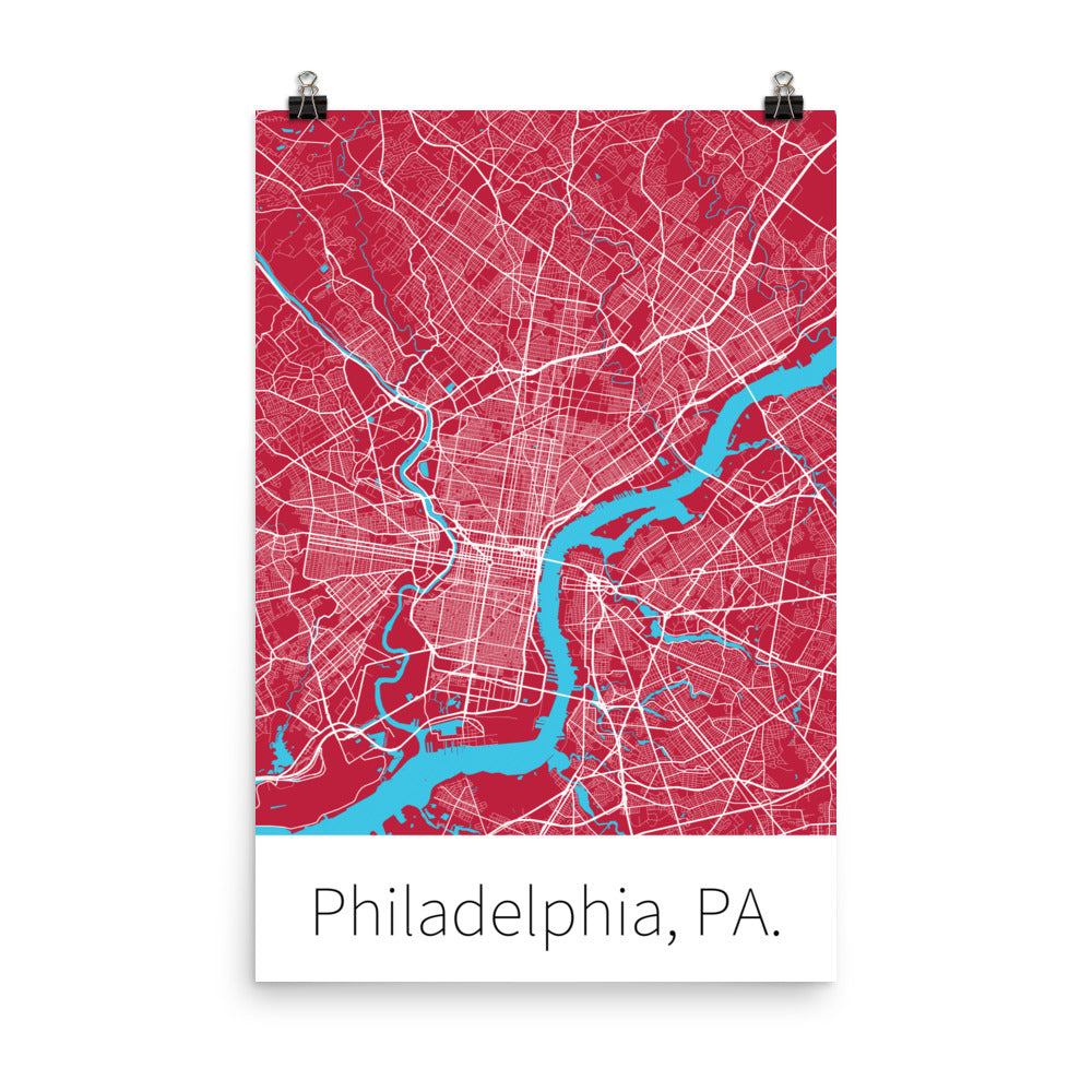 Philadelphia, PA. - Cherry Red & White