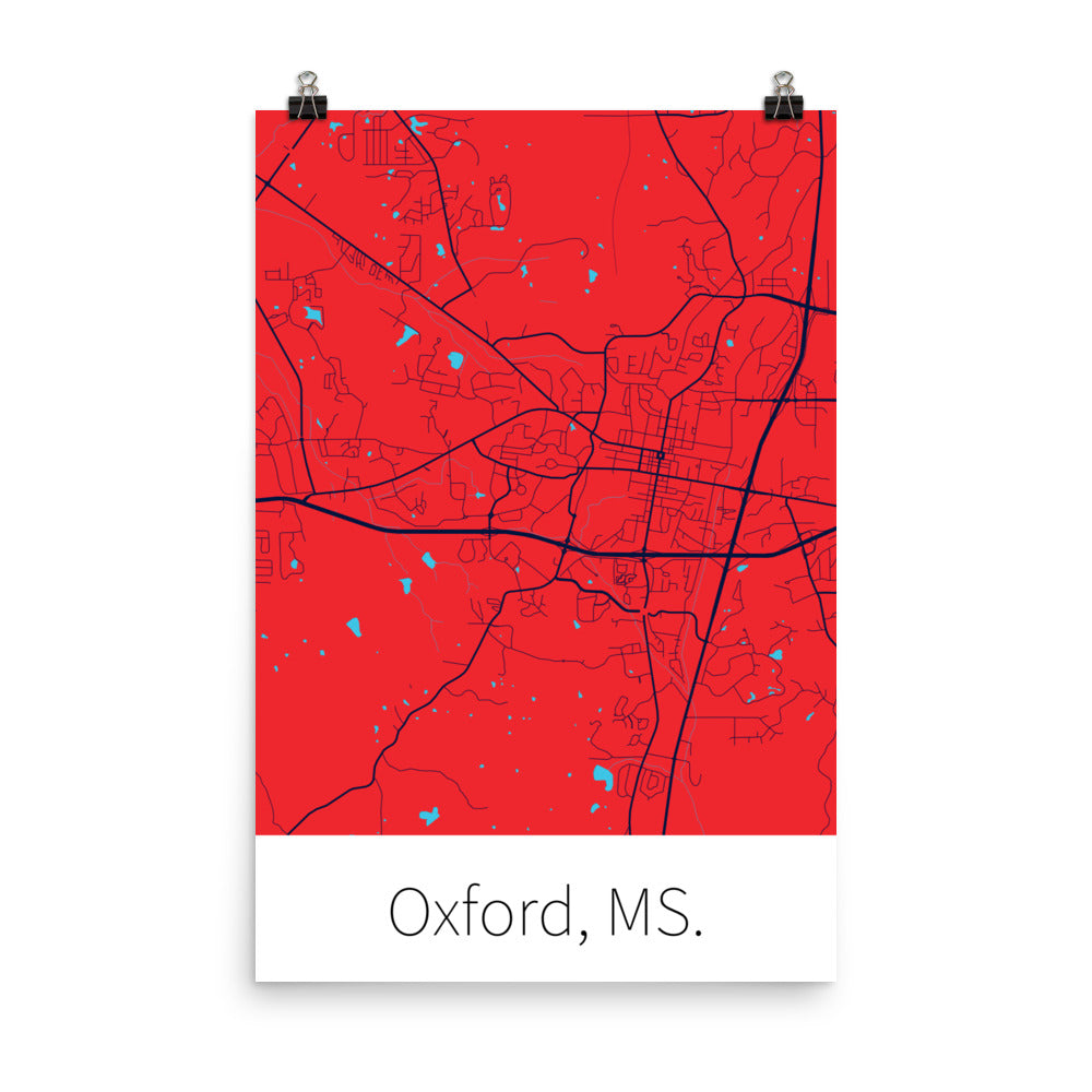 Oxford, MS. - Red & Navy Blue