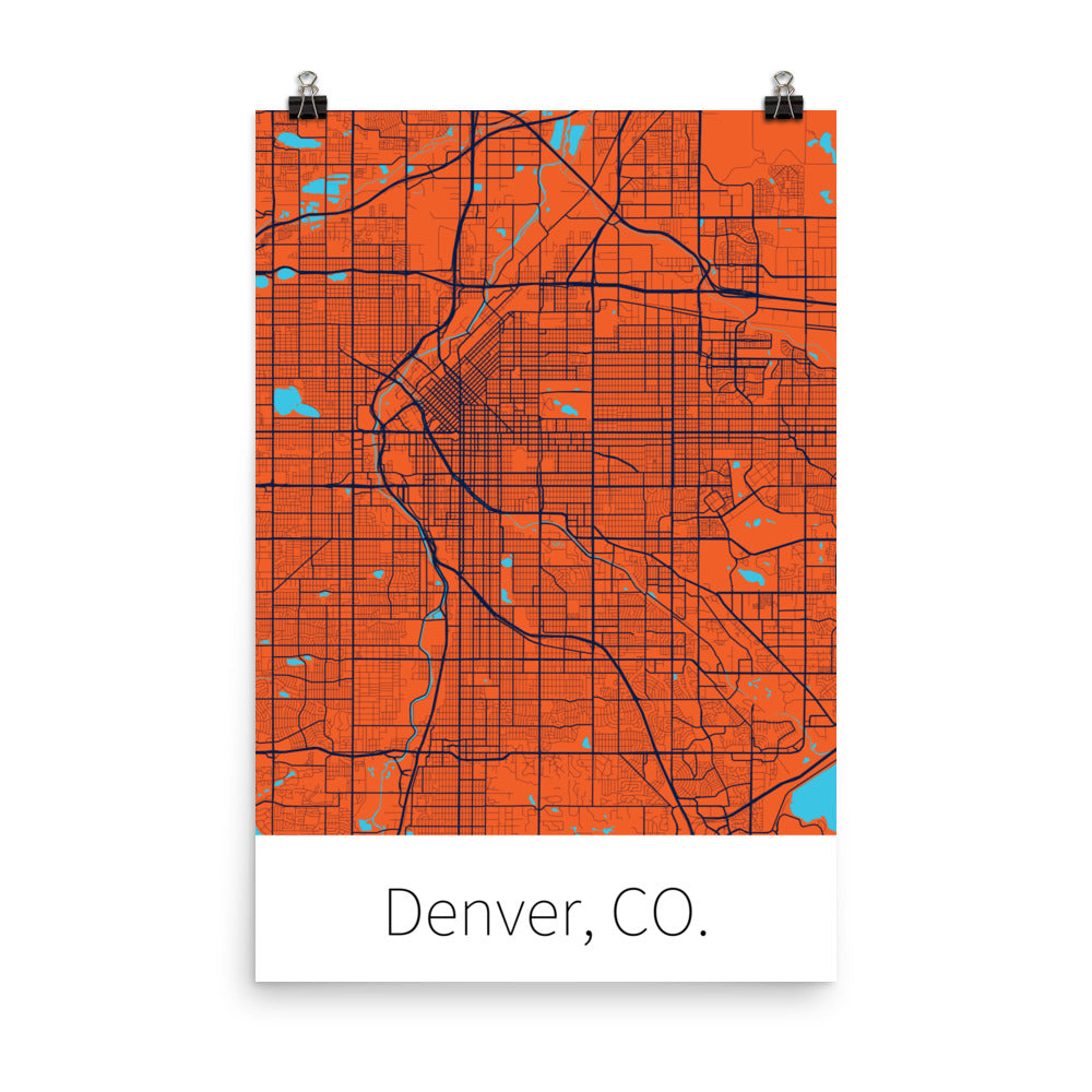 Denver, CO. - Orange & Navy