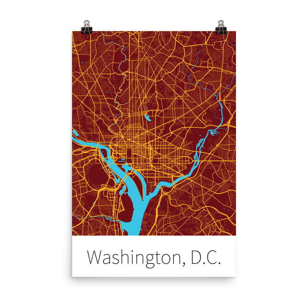 Washington, D.C. - Burgundy & Gold