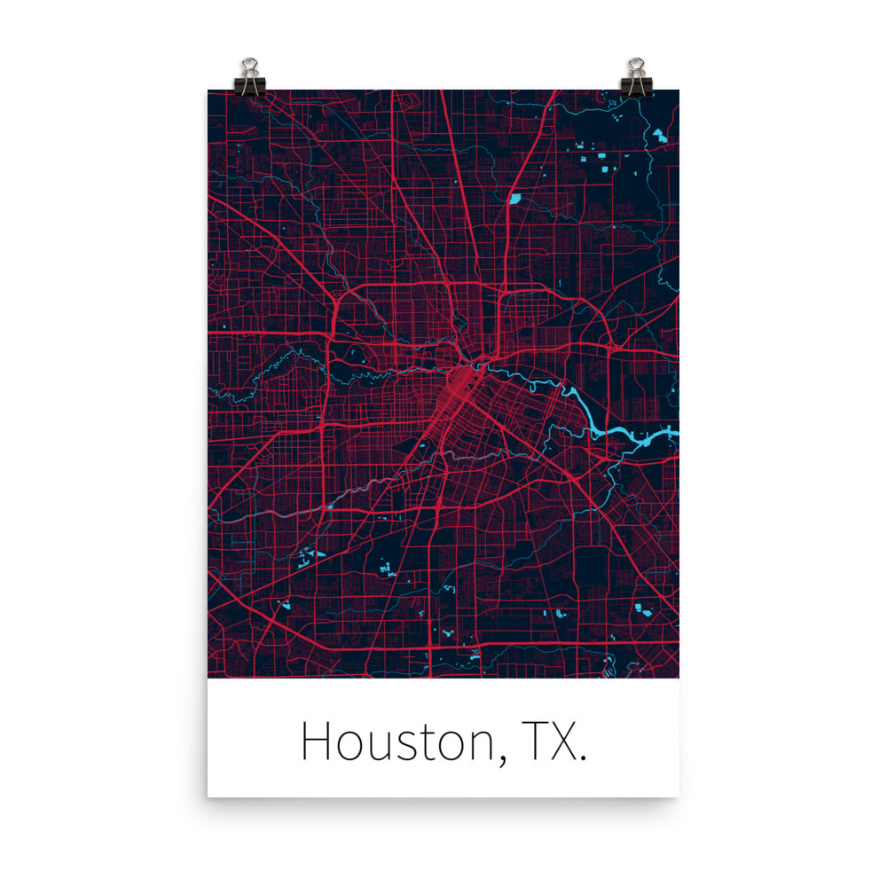 Houston, TX. - Deep Steel Blue & Battle Red