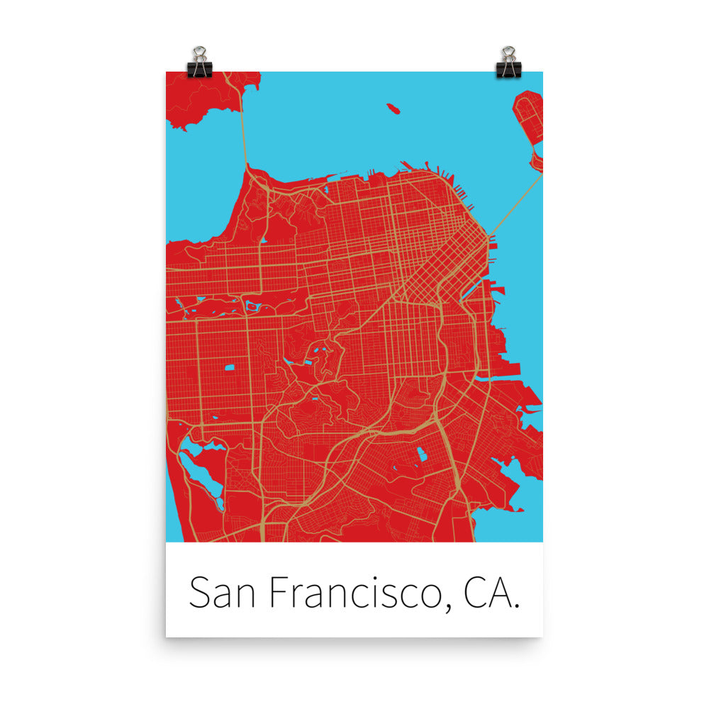 San Francisco, CA. - Red & Gold