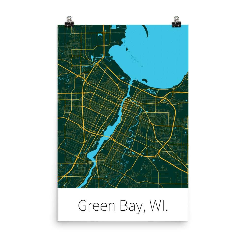 Green Bay, WI. - Dark Green & Gold