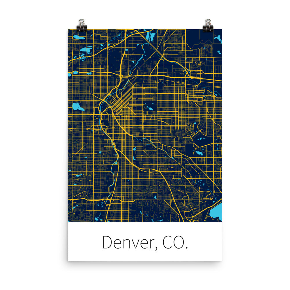 Denver, CO. - Midnight Blue & Yellow