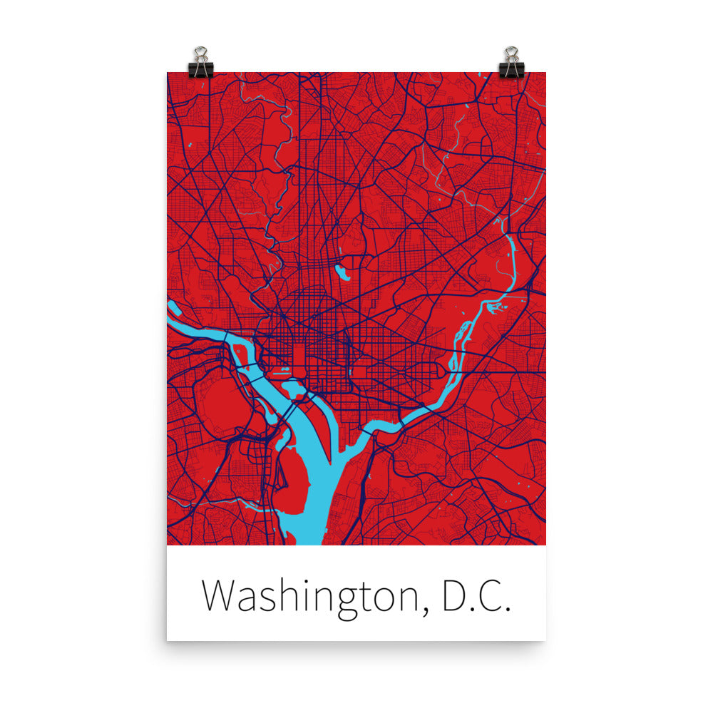 Washington, D.C. - Red & Navy Blue