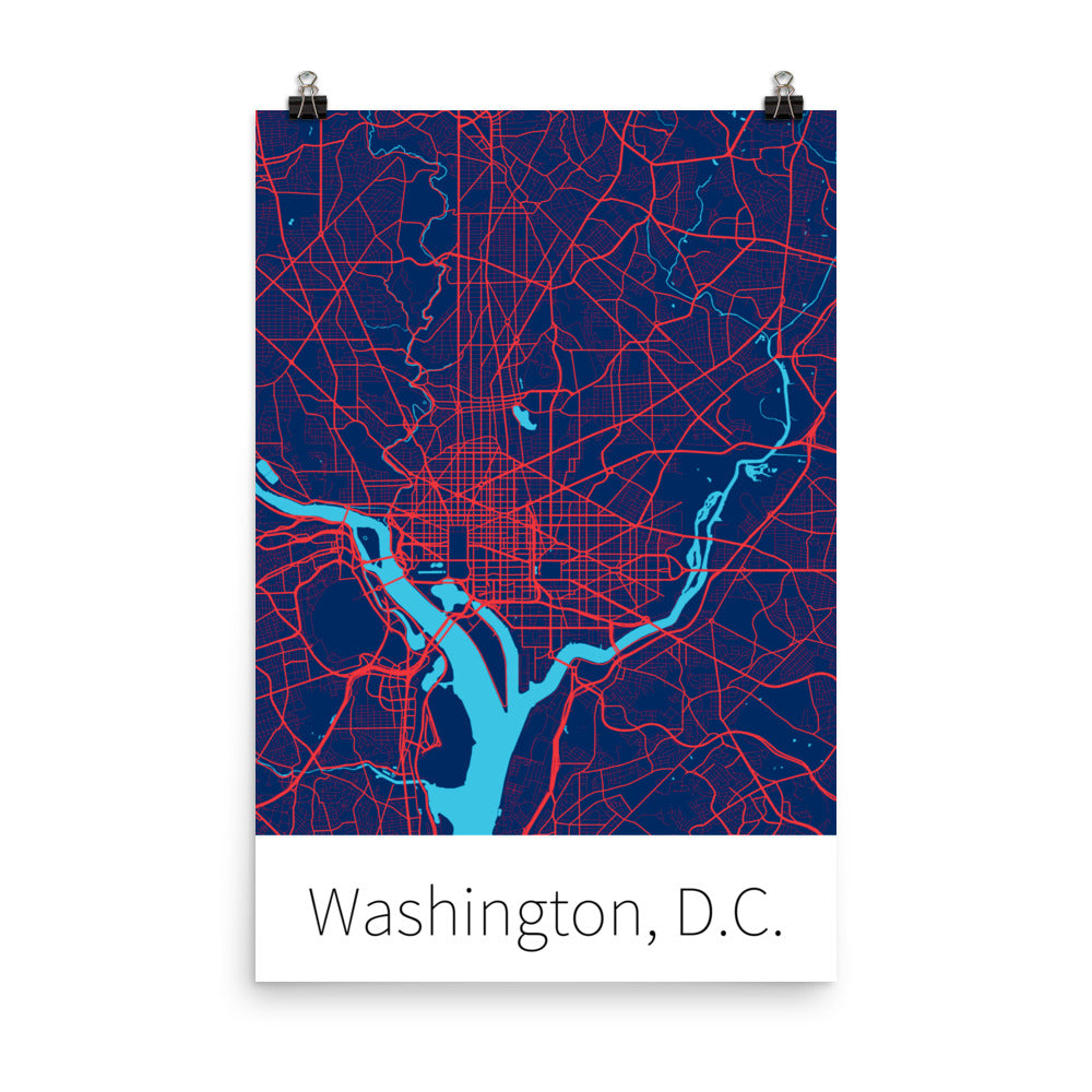 Washington, D.C. - Navy Blue & Red