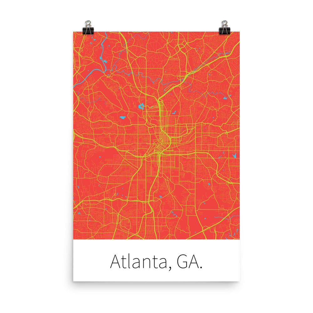 Atlanta, GA. - Red & Volt Green