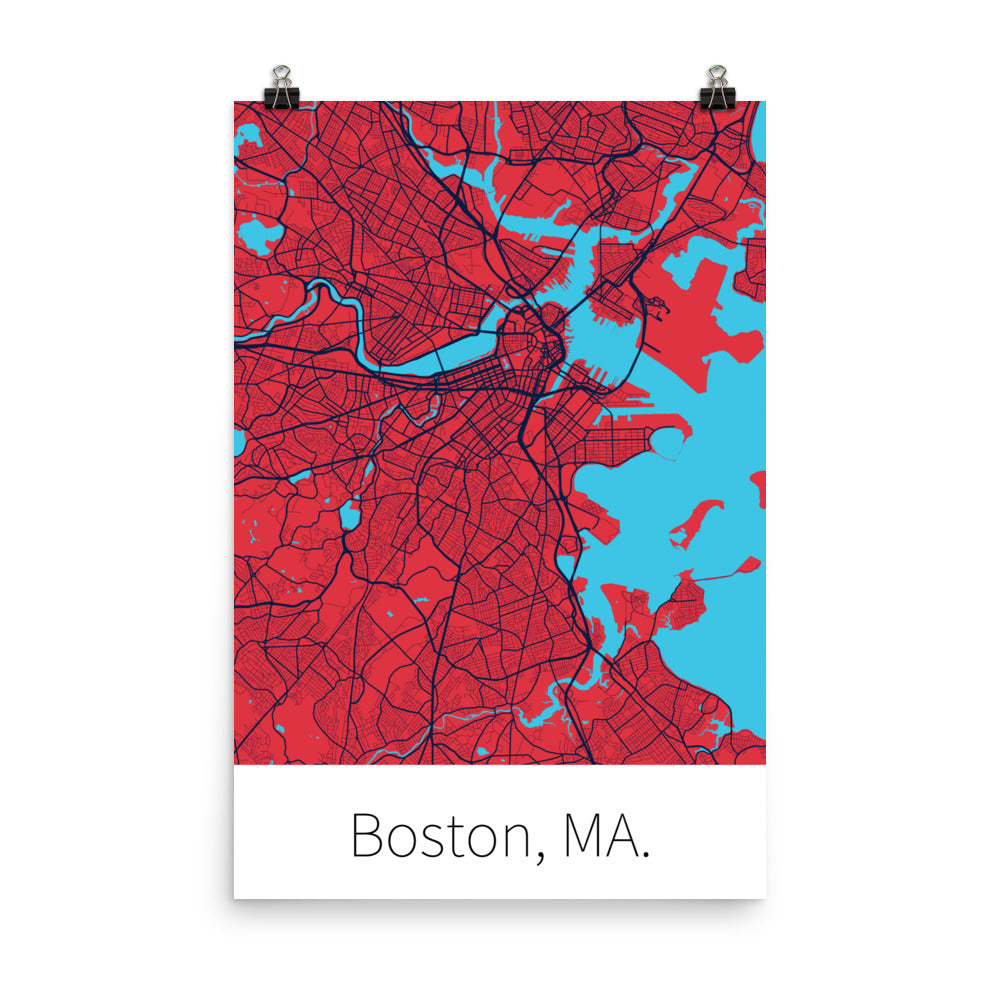 Boston, MA. - Red & Blue