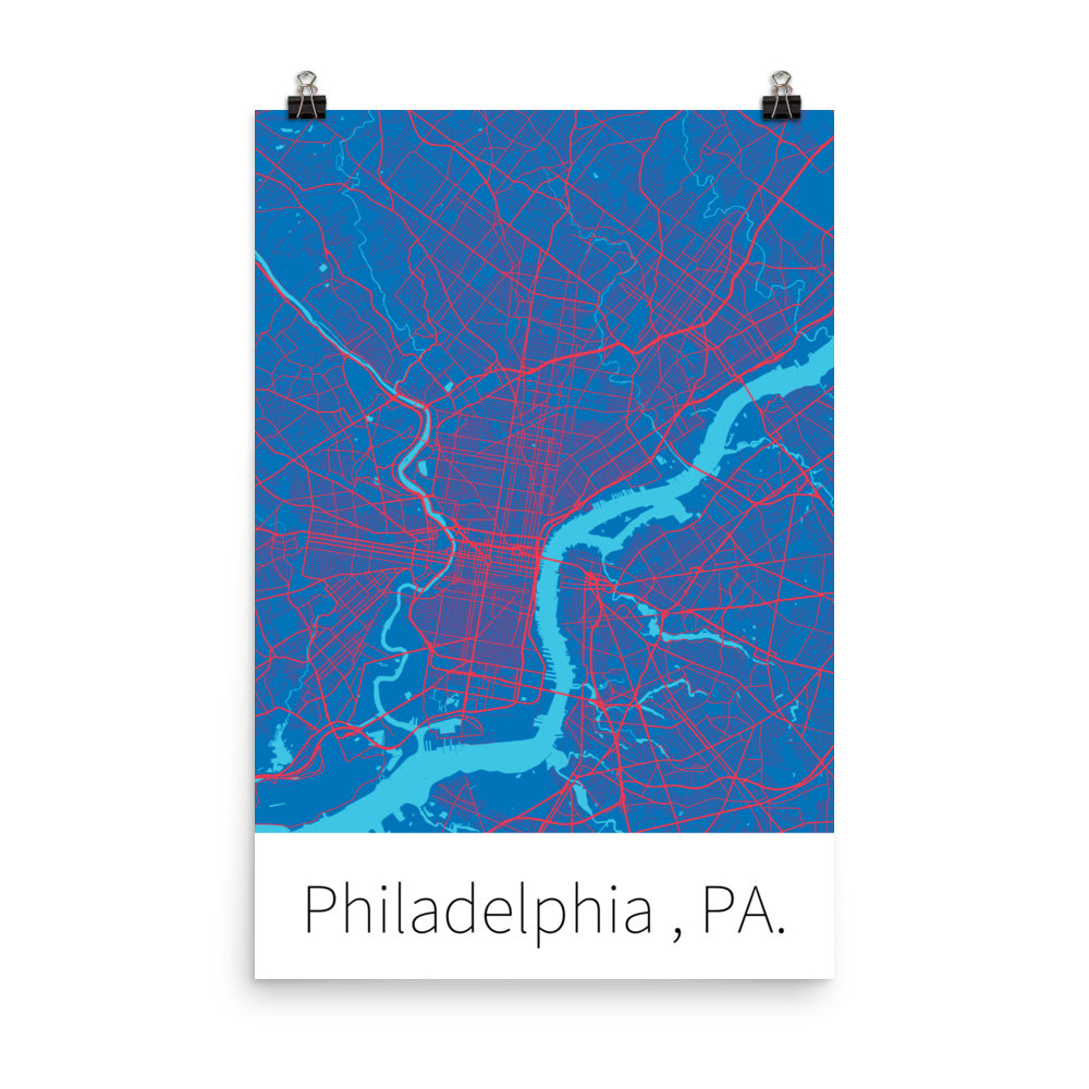 Philadelphia, PA. - Blue & Red