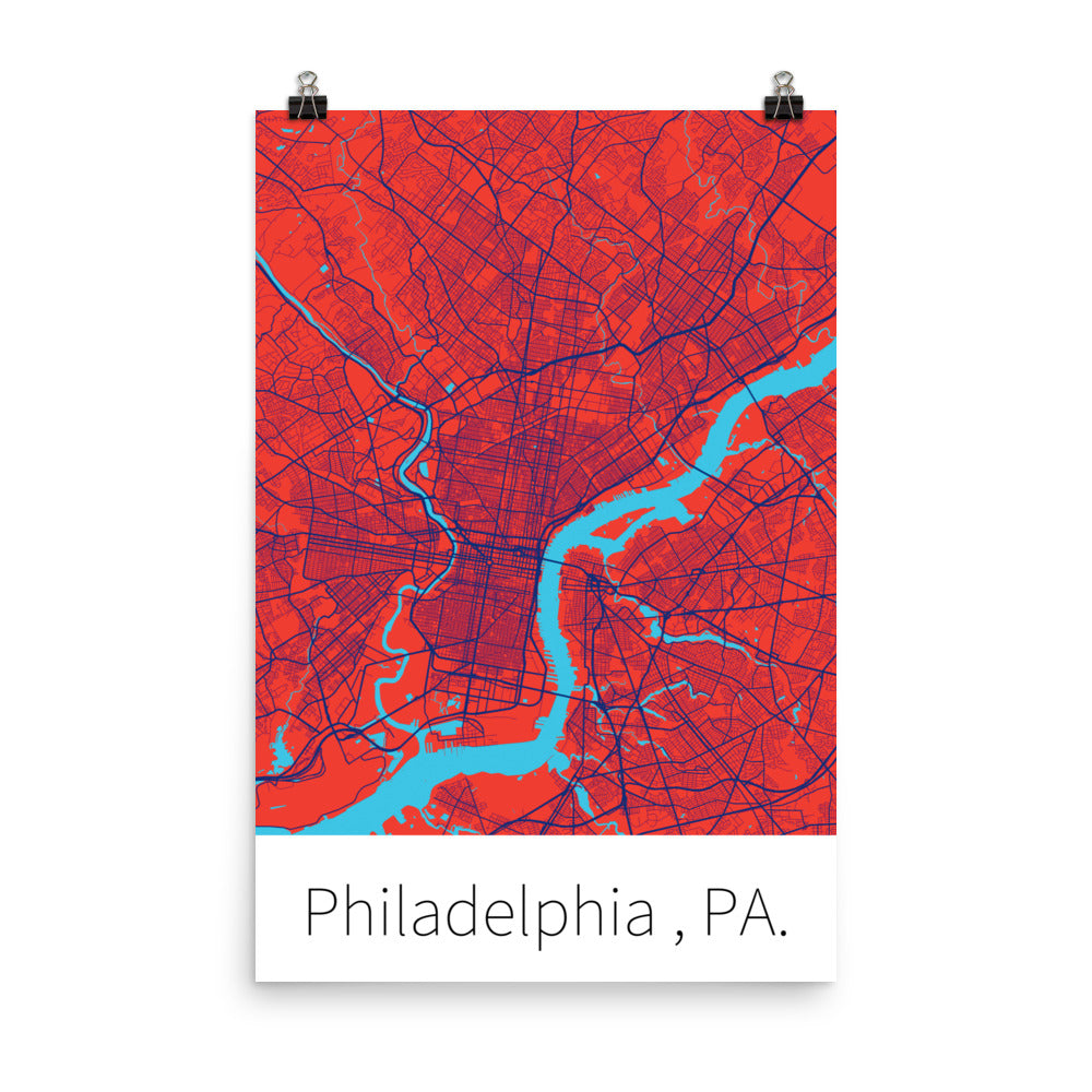 Philadelphia, PA. - Red & Blue