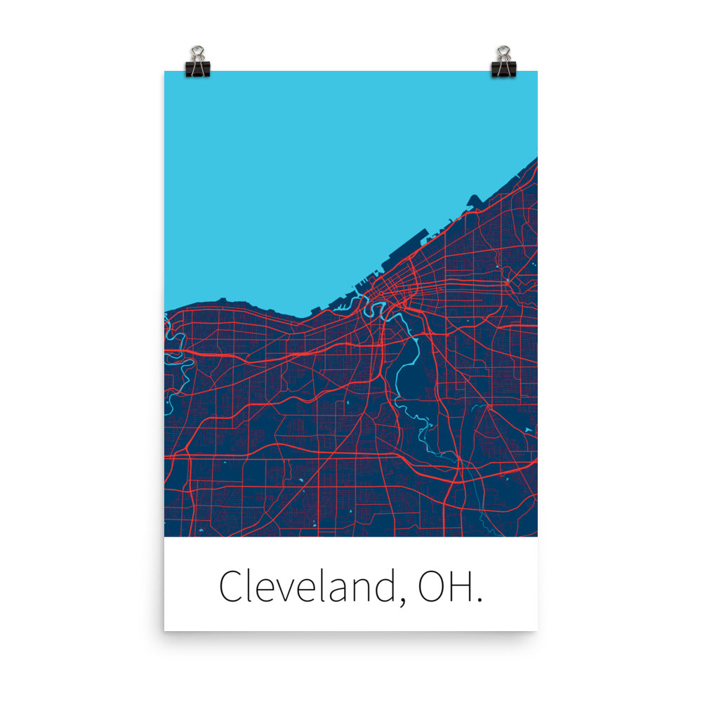 Cleveland, OH. - Navy Blue & Red