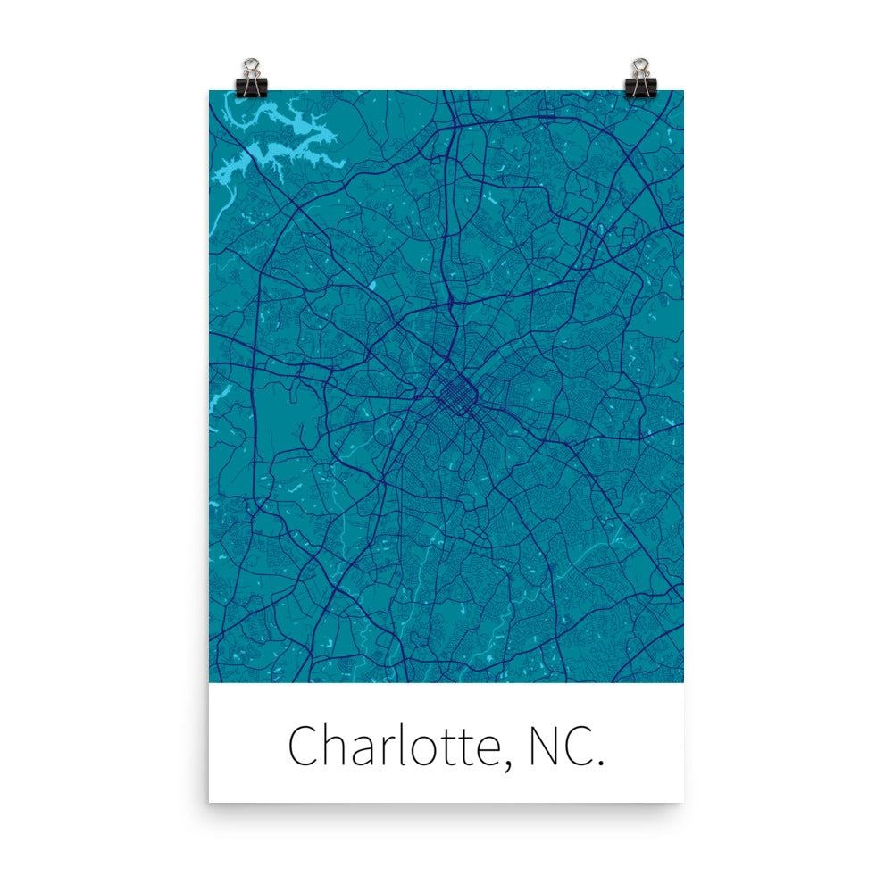 Charlotte, NC. - Teal & Purple