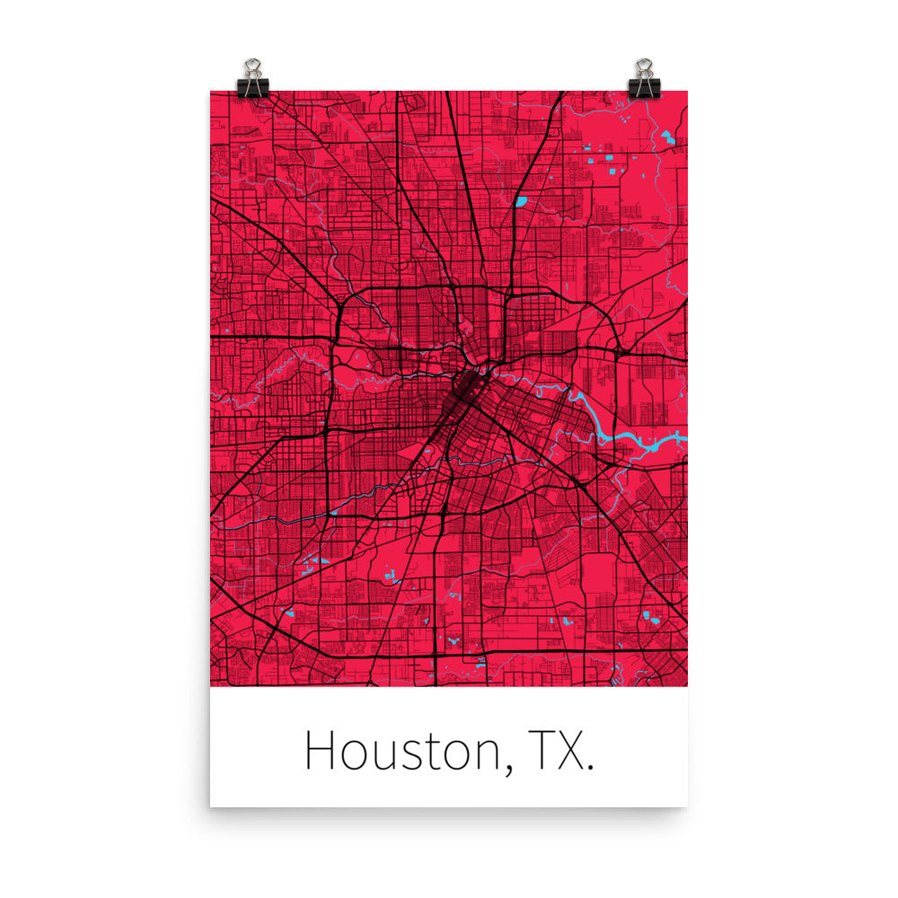 Houston, TX. - Red & Black