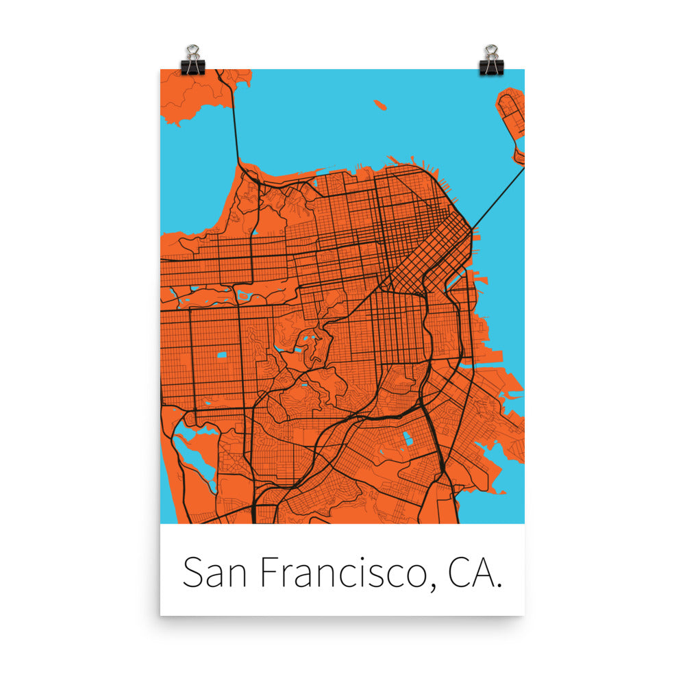 San Francisco, CA. - Orange & Black