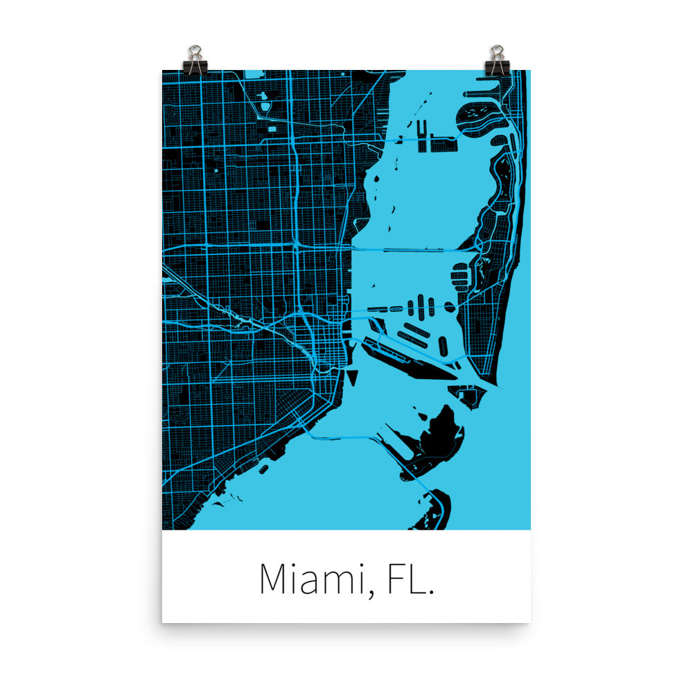 Miami, FL. - Black & Miami Blue