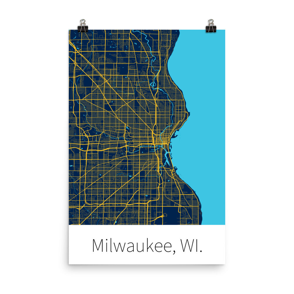 Milwaukee, WI. - Navy Blue & Yellow