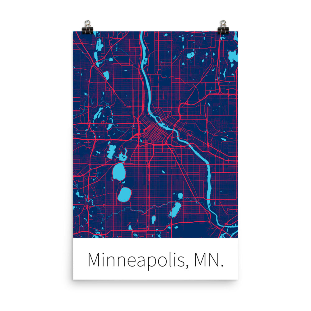 Minneapolis, MN. - Navy & Scarlet Red