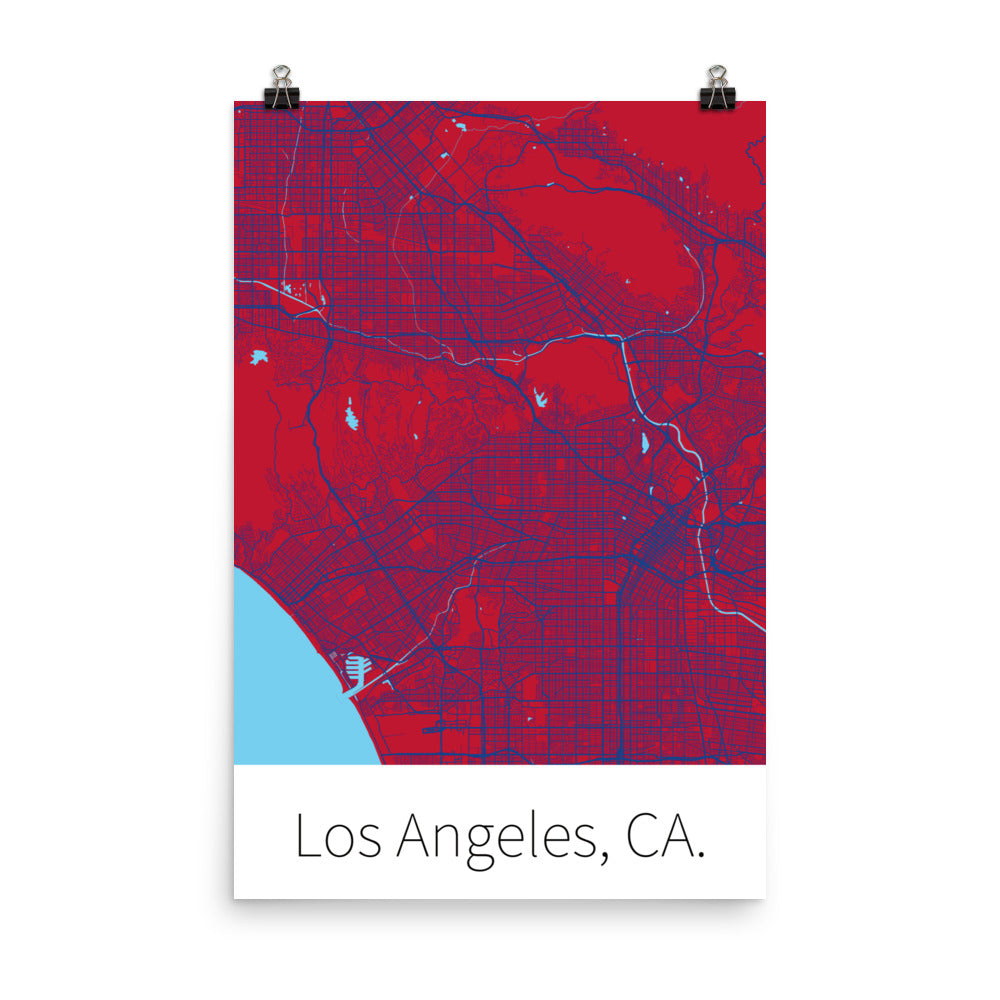 Los Angeles, CA. - Red & Blue