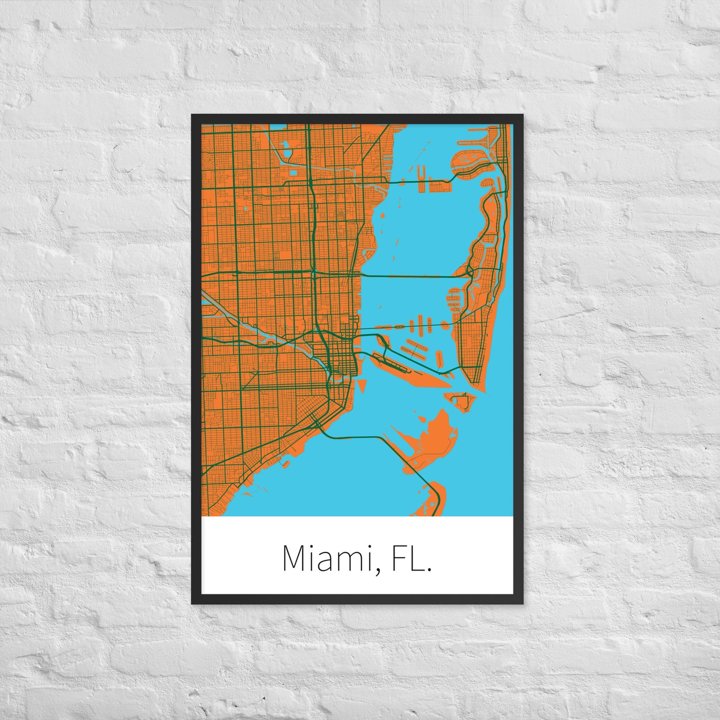 Miami, FL. - Orange & Green