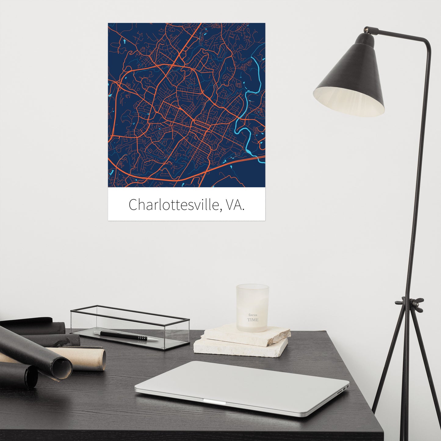 Charlottesville, VA. - Jefferson Blue & Cavalier Orange